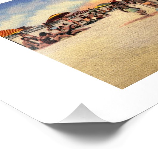 Lavallette NJ Map coördineert  stijl Foto Afdruk (Hoek)