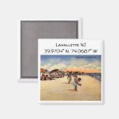 Lavallette NJ Map coördineert stijl Magneet (Voorkant / Achterkant)