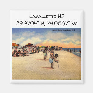 Lavallette NJ Map coördineert  stijl Magneet