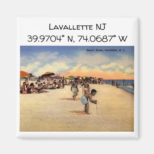 Lavallette NJ Map coördineert stijl Magneet (Voorkant)