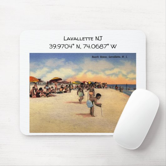 Lavallette NJ Map coördineert  stijl Muismat (Met muis)