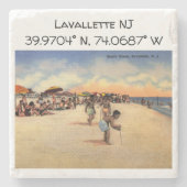 Lavallette NJ Map coördineert  stijl Stenen Onderzetter (Voorkant)