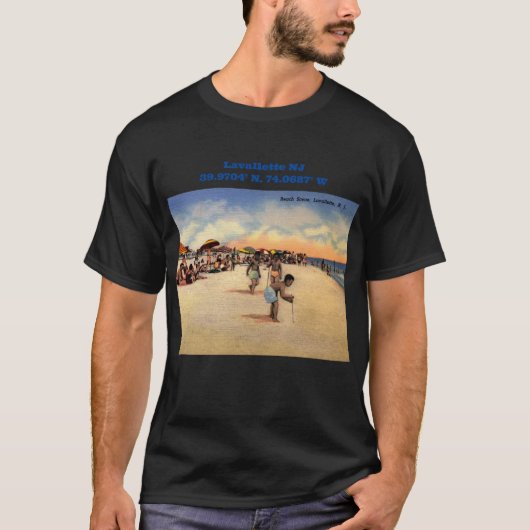 Lavallette NJ Map coördineert  stijl T-shirt (Voorkant)