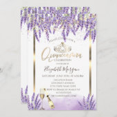Lavanda Lijst Wine Quinceanera Kaart (Voorkant / Achterkant)