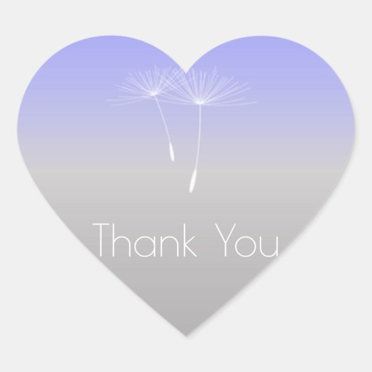 Lavanda Paarse grijze ombre paardenbloem dank u Hart Sticker (Voorkant)