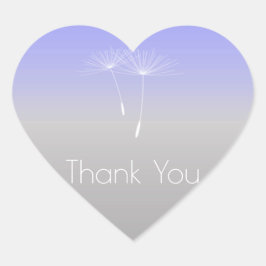Lavanda Paarse grijze ombre paardenbloem dank u Hart Sticker