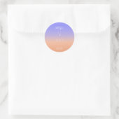Lavanda Peach Grey Pastel Ombre paardenbloem Ronde Sticker (Tas)