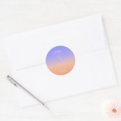 Lavanda Peach Grey Pastel Ombre paardenbloem Ronde Sticker (Envelop)