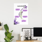 Lavanda y sus Beneficios en español Poster (Thuiskantoor)