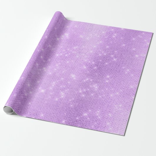 Lavande Paarse Amethist Plum Sparkly Sequins Cadeaupapier (Uitgerold)