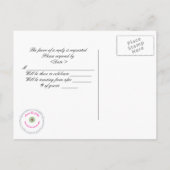 Lavander & Black Damask Huwelijkspakket Uitnodiging Briefkaart (Achterkant)