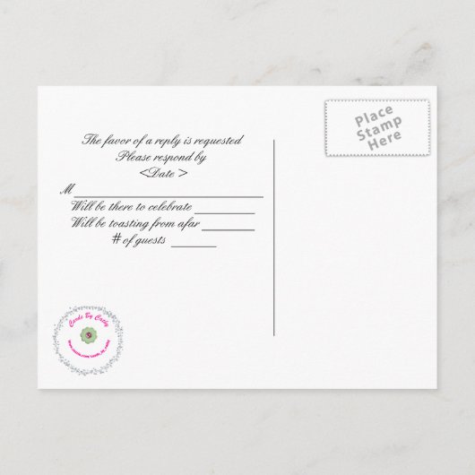 Lavander & Black Damask Wedding pack Uitnodiging Briefkaart (Achterkant)