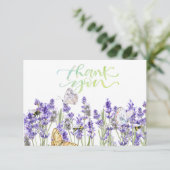 Lavander Butterflies Botanical Dank je kaart (Staand voorkant)
