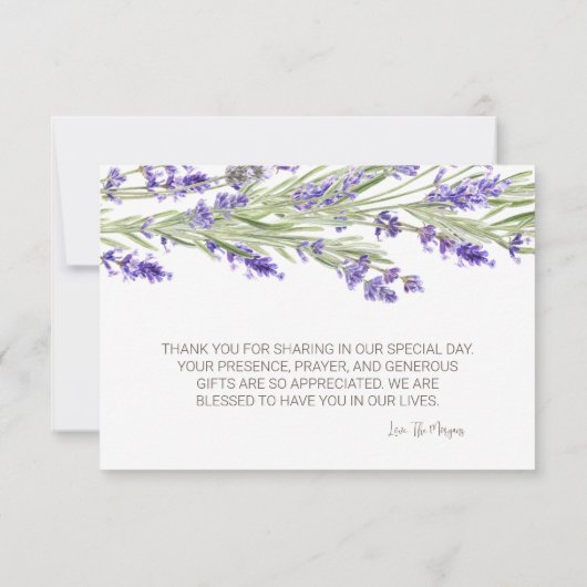 Lavander Butterflies Botanical Dank je kaart (Achterkant)