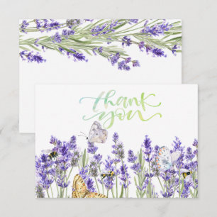 Lavander Butterflies Botanical Dank je kaart