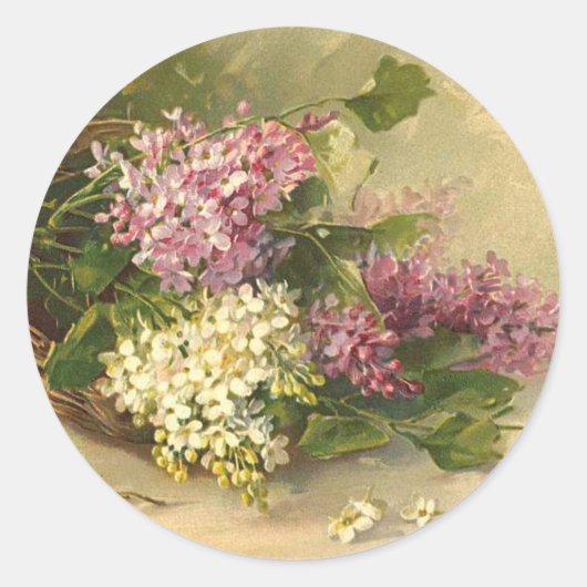 Lavander en witte schoonheid ronde sticker (Voorkant)