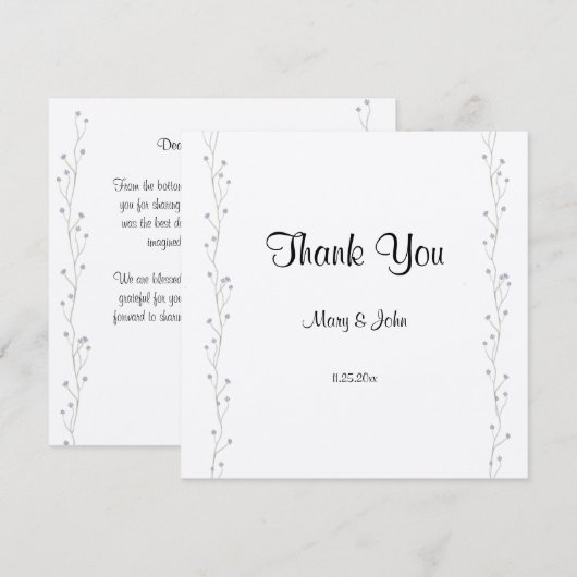 Lavander Floral Script Love Heart Wedding (Voorkant / Achterkant)