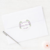 Lavander Flowers Baby shower Baby shower Classic Ronde Sticker (Envelop)