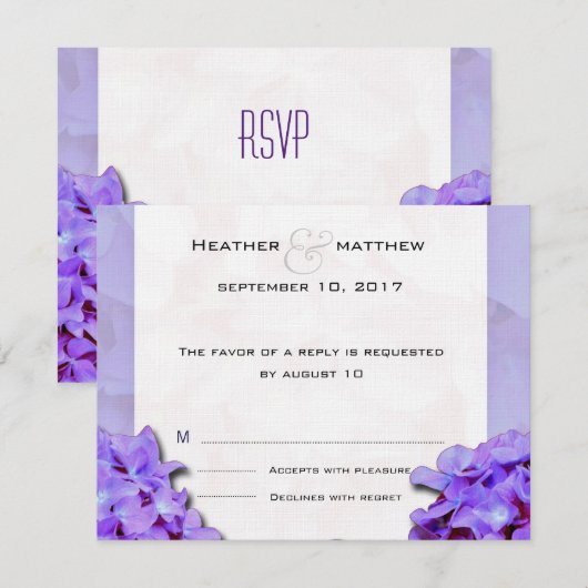 Lavander Hydrangeas RSVP (Voorkant / Achterkant)