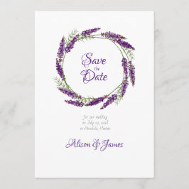 Lavander krans bruiloft bewaar de datum save the date