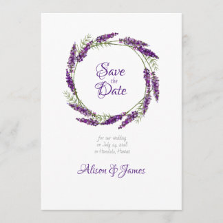 Lavander krans bruiloft bewaar de datum save the date