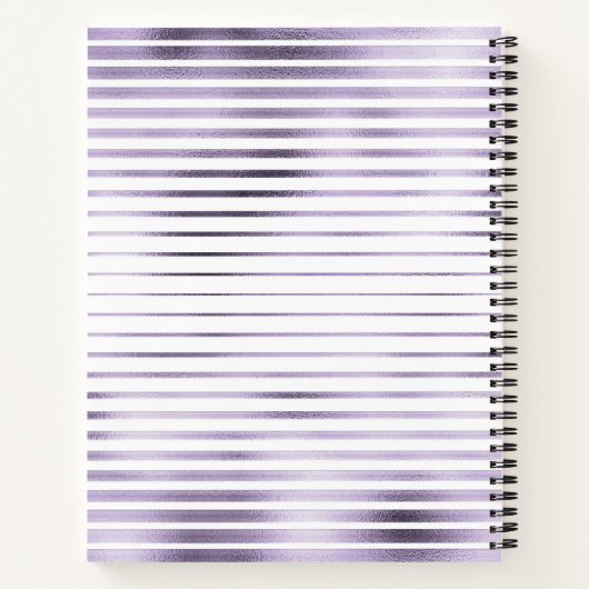 lavander metallic strepen monogram Notitieboek (Achterkant)
