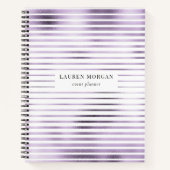 lavander metallic strepen monogram Notitieboek (Voorkant)