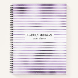 lavander metallic strepen monogram Notitieboek