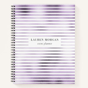 lavander metallic strepen monogram Notitieboek