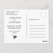 Lavander Paars eenvoudig sparen de datum Briefkaart (Achterkant)