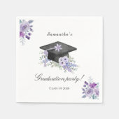  Lavander Purple Floral Graduation  Servet (Voorkant)