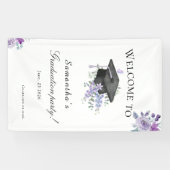  Lavander Purple Floral Graduation welcome banner (Horizontaal)