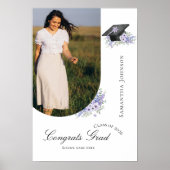  Lavander Purple Floral Graduation welcome  sign Poster (Voorkant)