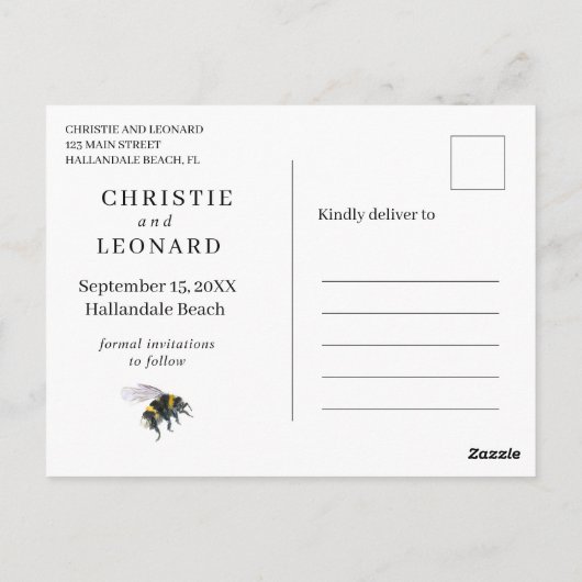 Lavander Simple Elegant Save the Date Briefkaart (Achterkant)