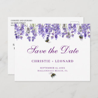 Lavander Simple Elegant Save the Date Briefkaart