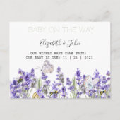 Lavander Vlinders Botanisch Aankondigingskaart (Voorkant)