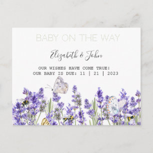 Lavander Vlinders Botanisch Aankondigingskaart