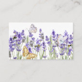 Lavander Vlinders Botanisch Baby shower Informatiekaartje (Achterkant)