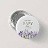 Lavander Vlinders Botanisch Baby shower Ronde Button 3,2 Cm (Voorkant /achterkant)