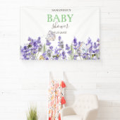 Lavander Vlinders Botanisch Baby shower Spandoek (Insitu)