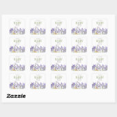 Lavander Vlinders Botanisch Baby shower Vierkante Sticker (Vel)