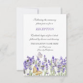 Lavander Vlinders Botanische Lichten Receptie Kaart (Voorkant)