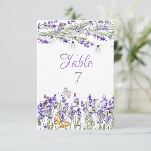 Lavander Vlinders Botanische Strijklichten Kaart (Staand voorkant)