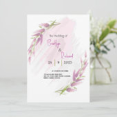 Lavander waterverf wilde bloem kaart (Staand voorkant)