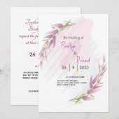 Lavander waterverf wilde bloem kaart (Voorkant / Achterkant)