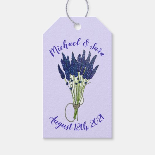 Lavandula Lavendel Bosje Kruiden Paarse Bloem Tuin Cadeaulabel (Voorkant)