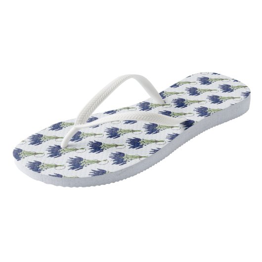 Lavandula Lavender Bouquet Floral Print Paars Teenslippers (Schuin)
