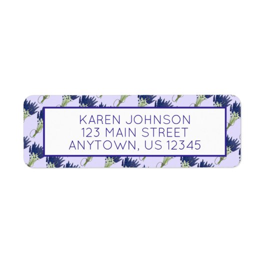 Lavandula Lavender Bunch Herb Paarse bloemtuin Etiket (Voorkant)