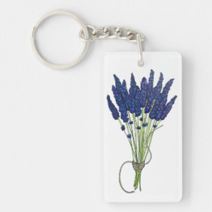 Lavandula Lavender Bunch Herb Paarse bloemtuin Sleutelhanger