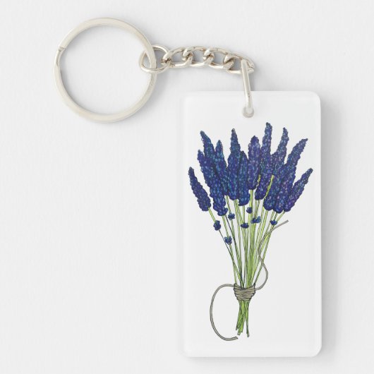 Lavandula Lavender Bunch Herb Paarse bloemtuin Sleutelhanger (Voorkant)